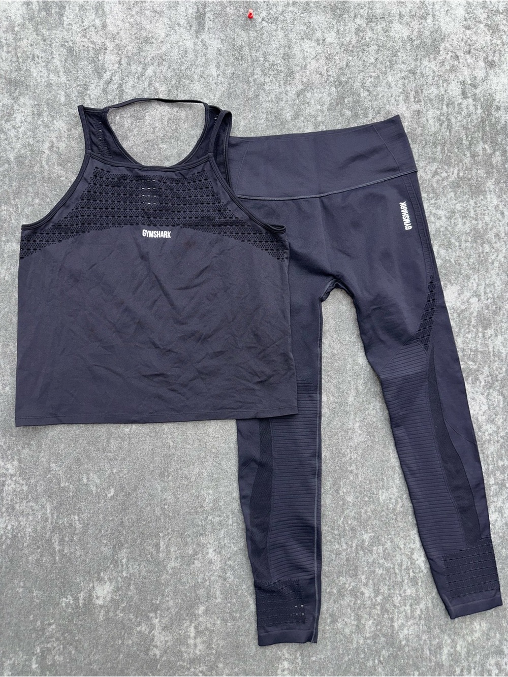 Gymshark Black Seamless Leggings and Cropped Tank Set
